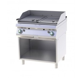 2 zónás RedFox gázüzemű lávaköves grill nyitott, semleges tárolóval